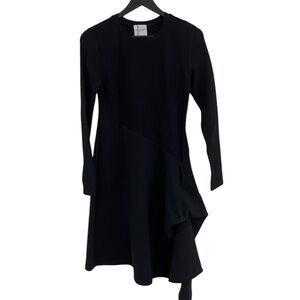 Black Asymmetrical High-Low Sheath Dress